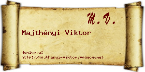 Majthényi Viktor névjegykártya